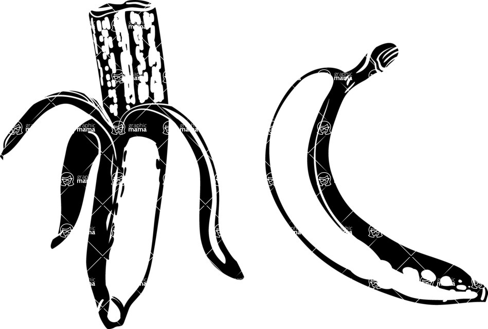 Vector silhouettes - Vector Banana Silhouettes Set